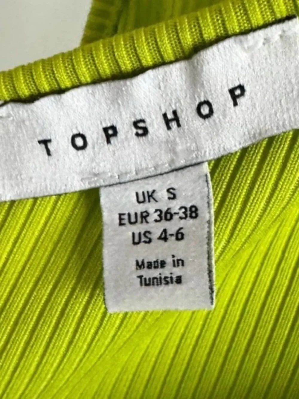 Topshop | Neon Green One-Shoulder Ribbed Midi Dress S - Picture 7 of 11